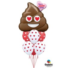 Bukiet 827 Stinkin' Cute Red & White Hearts Qualatex #78531 76928-6